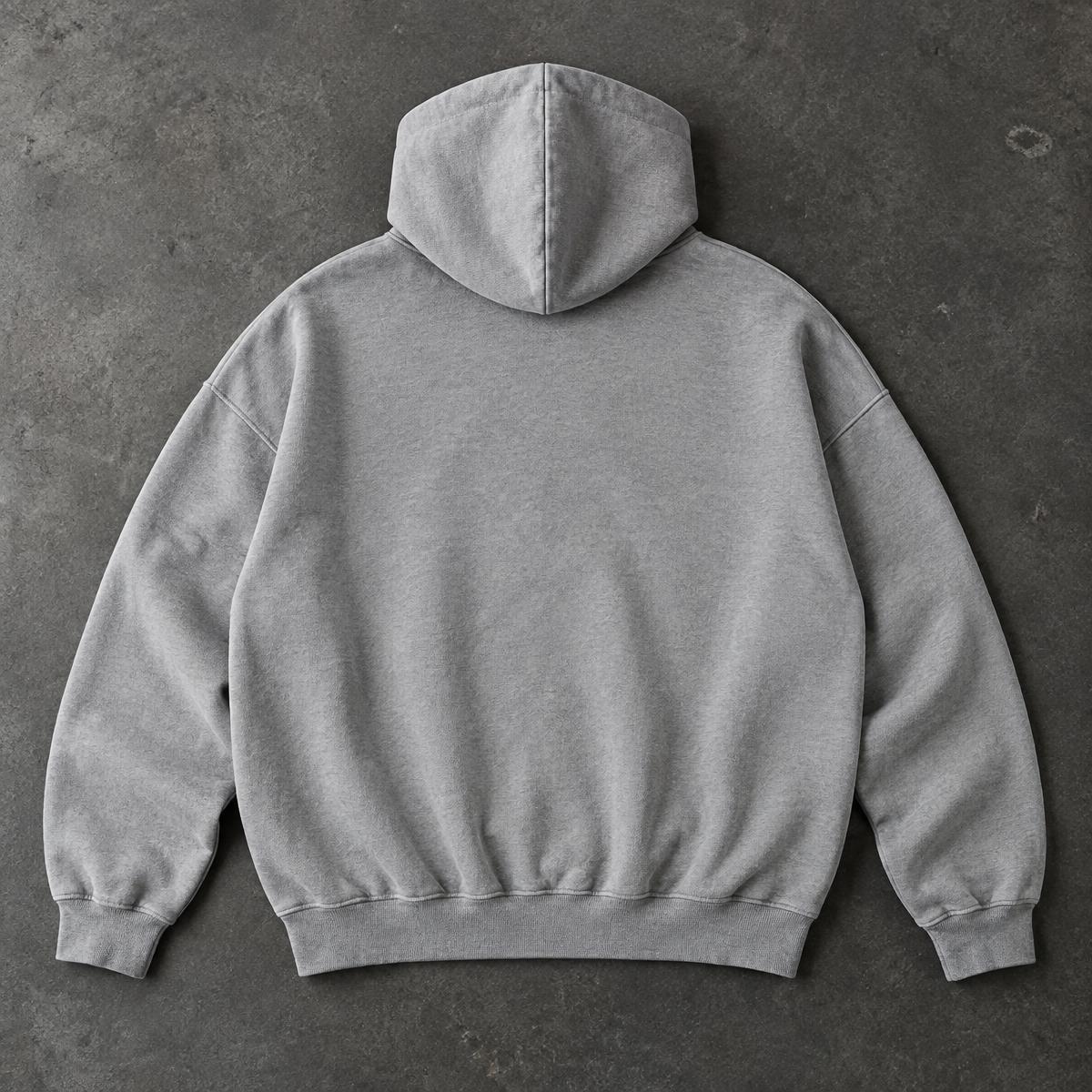 Ash Fleece Hoodie Mockup back blank view