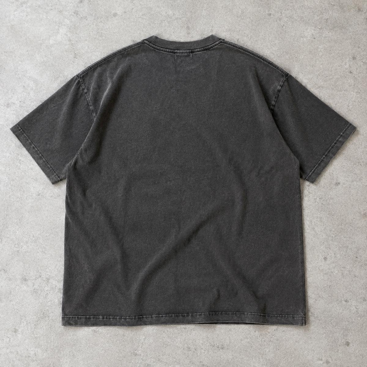 Washed Black Tee Mockup back blank view